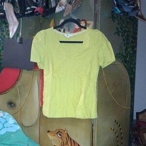 Boden Bright Lime V-Neck Blouse